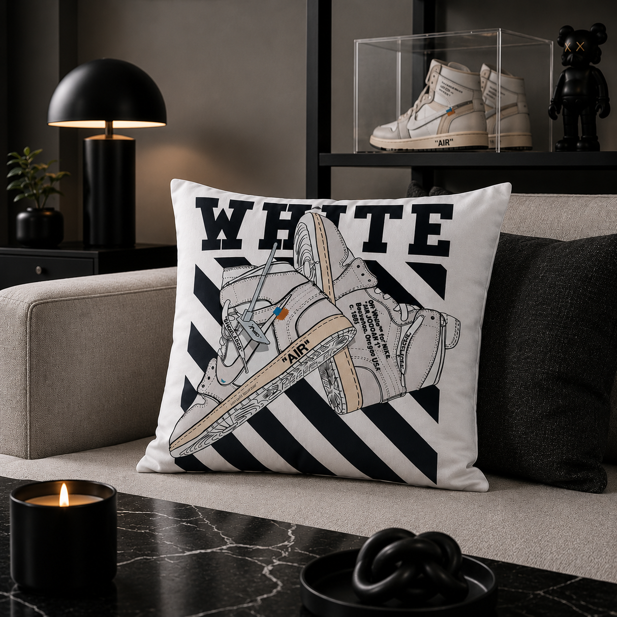 Jordan 1 High Off White Alaska Sneaker Cushion - 45cm x 45cm