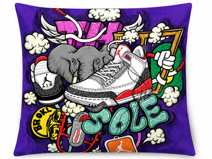 Jordan 3 Fire Red Sneaker Cushion - 45cm x 45cm
