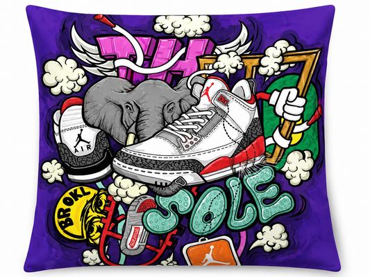 Jordan 3 Fire Red Sneaker Cushion - 45cm x 45cm